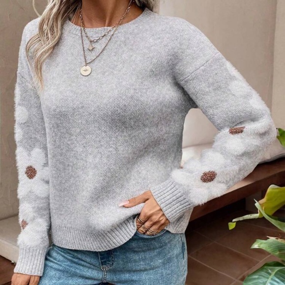 New floral print sleeve sweater - Picture 4 of 6